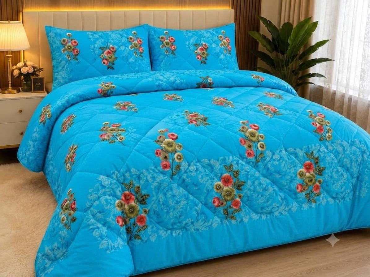 কটন ৫ পিসের কম্ফোর্টার সেট (seagreen)