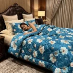 প্রিমিয়াম টুইল কটন ৫ পিসের  কম্ফোর্টার সেট Blue Tisha)